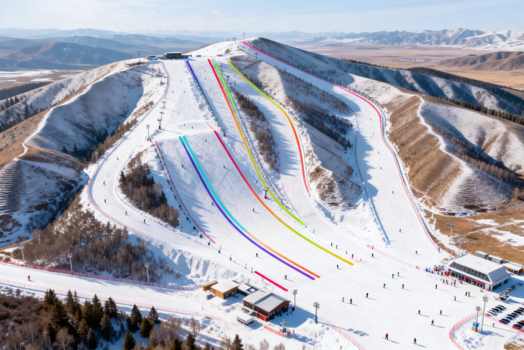 Outdoor ski resort built by Focusun using a high-performance commercial snow making system