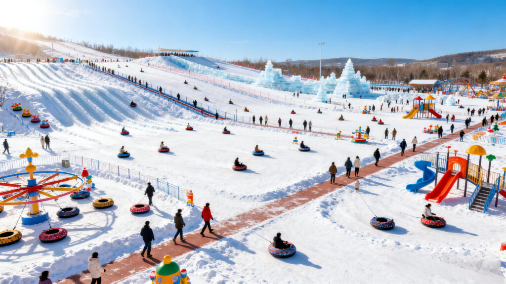 Focusun outdoor snow park with artificial snow making system