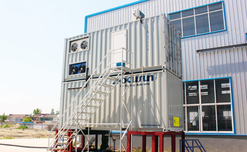 A professional industrial snow making system producing fine, natural-textured snow for indoor theme parks, film sets, and commercial events.