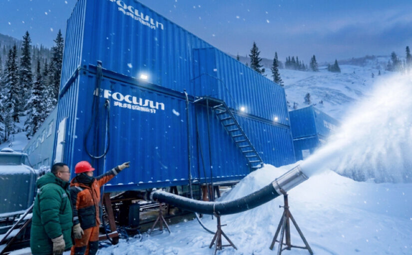 Focusun's high-temperature snow making machine to produce real, dry snow in warm indoor environments and climates exceeding 35 degrees Celsius.